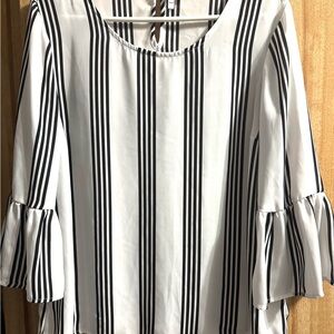 Striped Black and White Women's Top